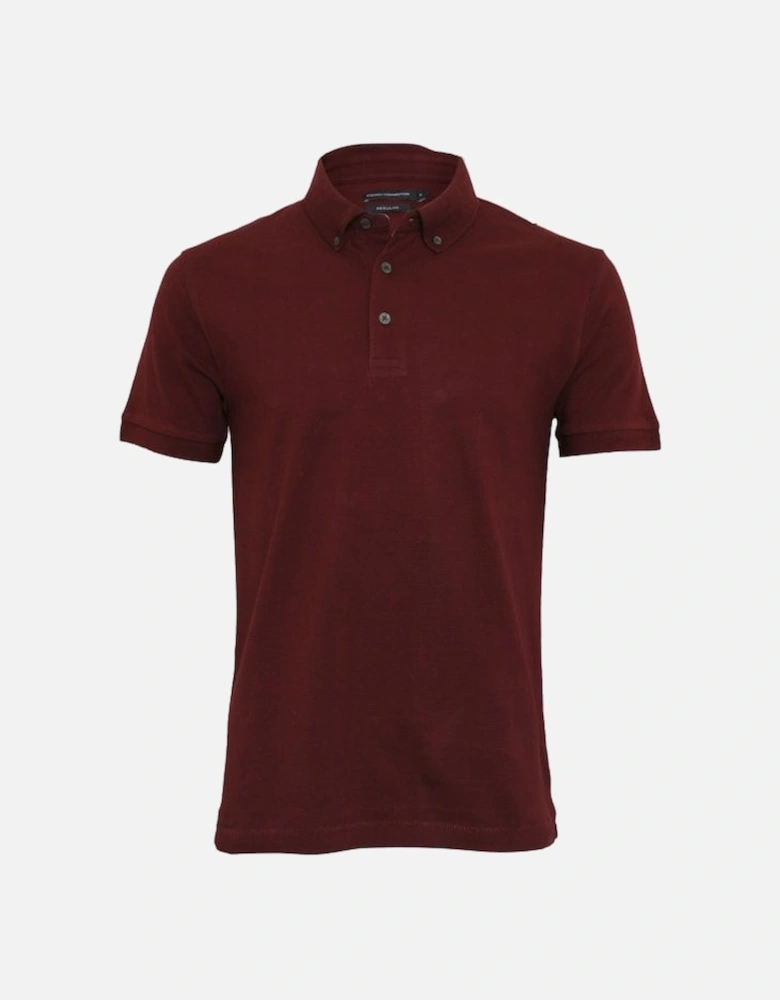 Textured Pique Polo Shirt, Bordeaux Red