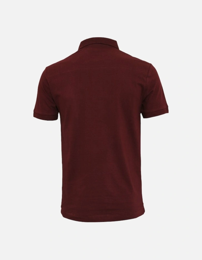 Textured Pique Polo Shirt, Bordeaux Red