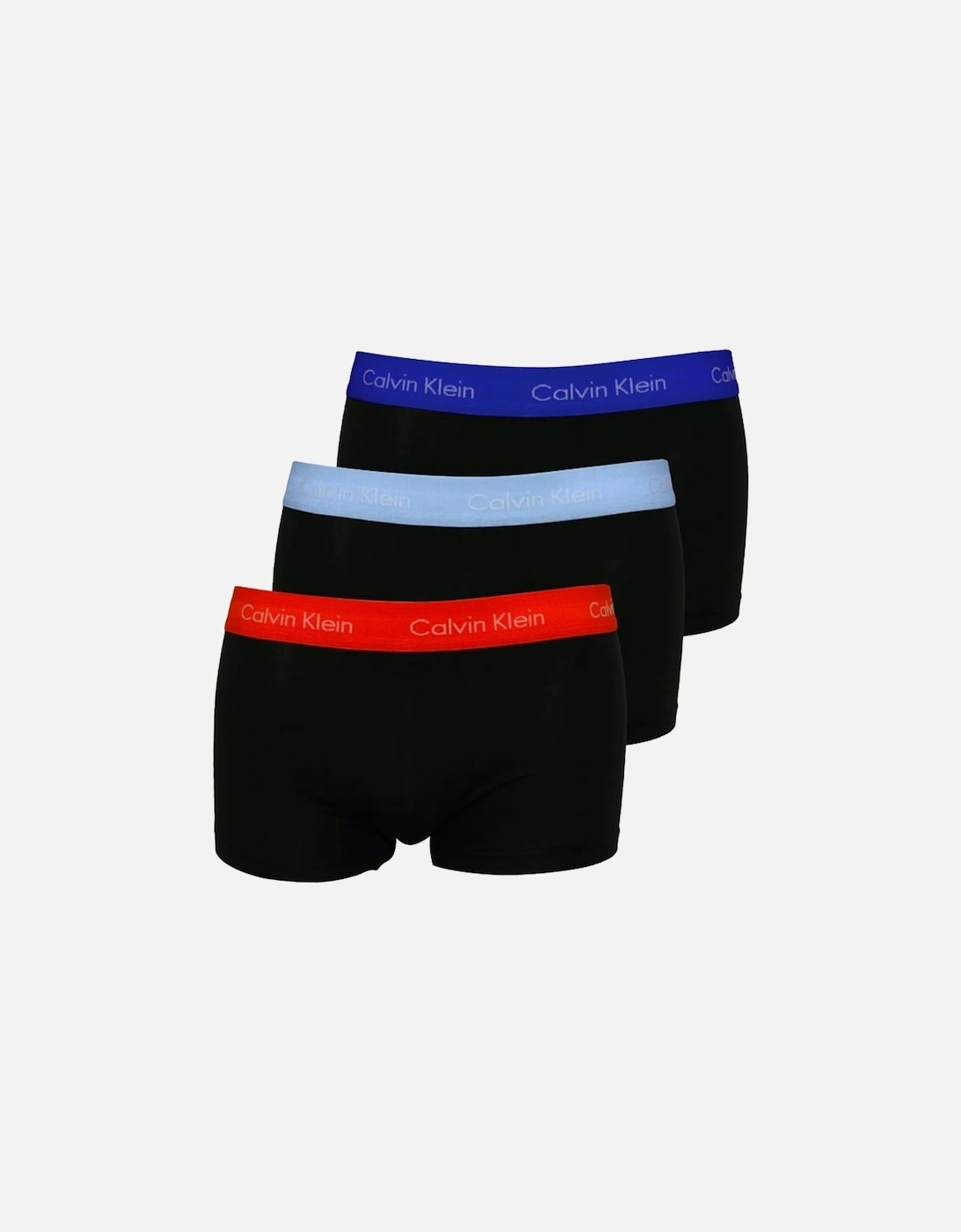 3-Pack Low-Rise Boxer Trunks, Black with orange/blue/blue, 8 of 7