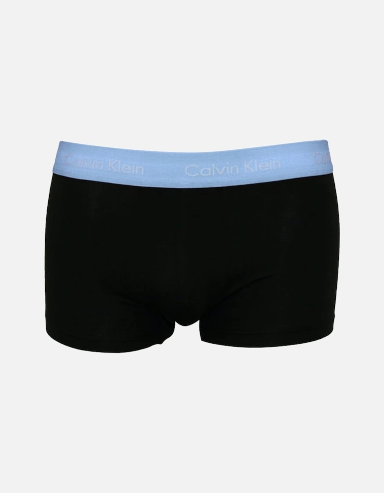 3-Pack Low-Rise Boxer Trunks, Black with orange/blue/blue