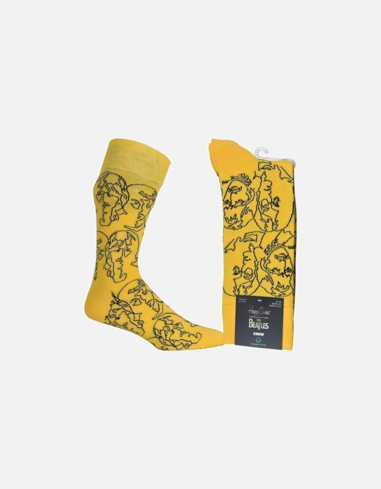 The Beatles Lines Socks, Yellow