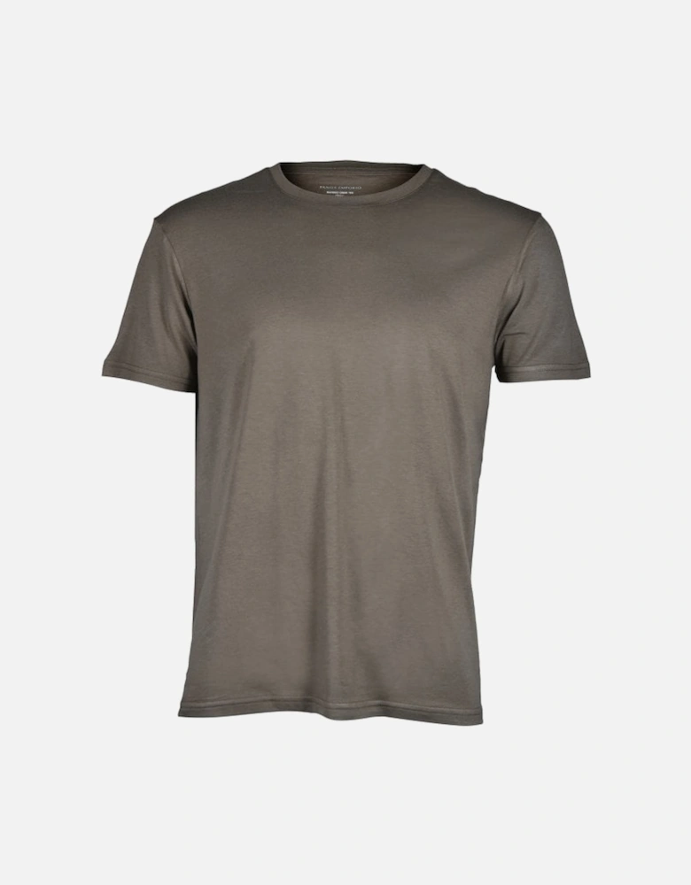 Bamboo Cotton Crew-Neck T-Shirt, Khaki