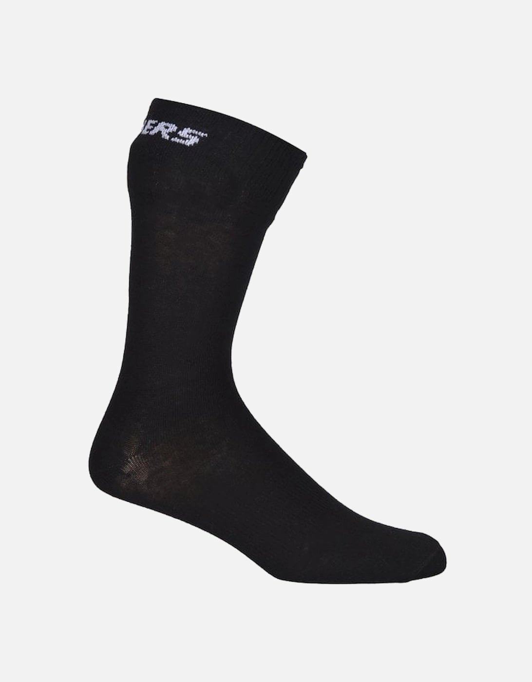 3-Pack Mesh Ventilation Crew Socks, Black