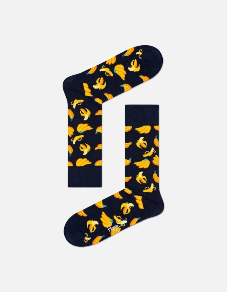 Banana Socks, Navy/yellow