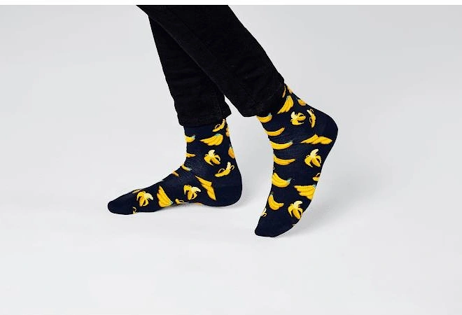 Banana Socks, Navy/yellow