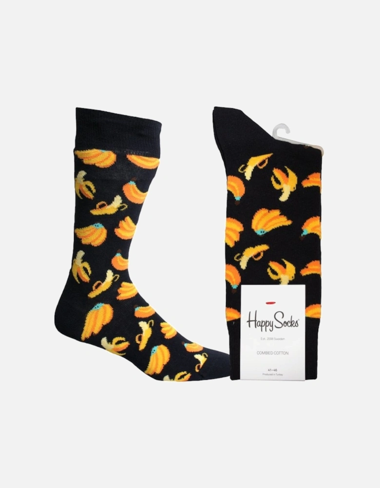 Banana Socks, Navy/yellow