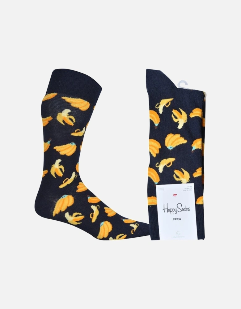 Banana Socks, Navy/yellow
