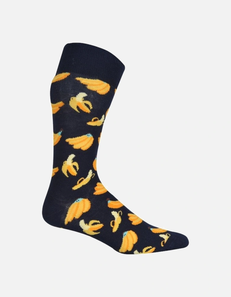 Banana Socks, Navy/yellow