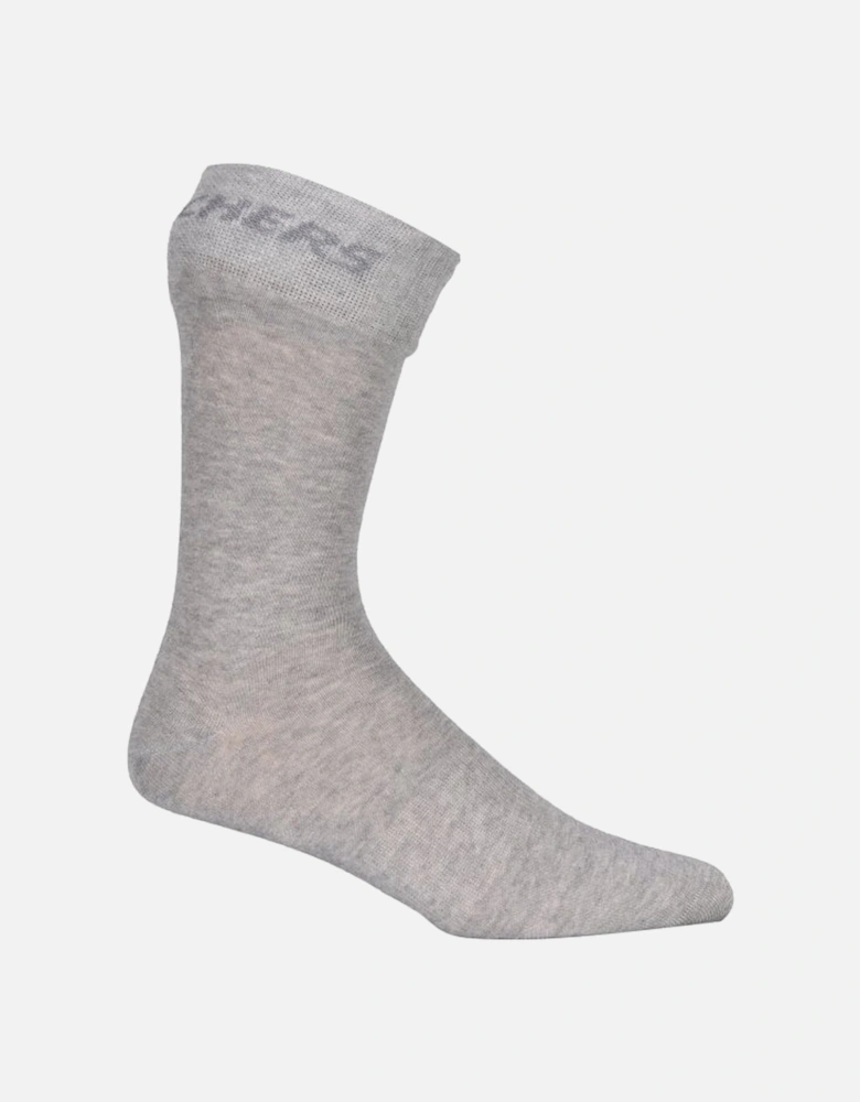 3-Pack Mesh Ventilation Crew Socks, Light Grey Melalnge