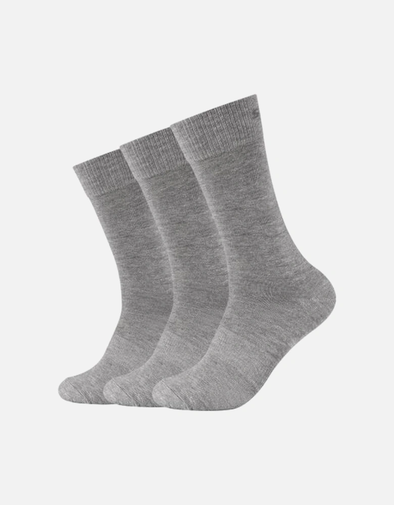 3-Pack Mesh Ventilation Crew Socks, Light Grey Melalnge