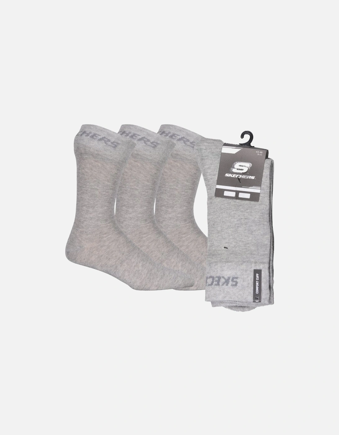 3-Pack Mesh Ventilation Crew Socks, Light Grey Melalnge, 6 of 5