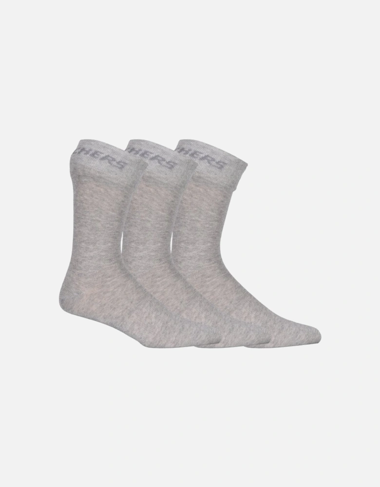 3-Pack Mesh Ventilation Crew Socks, Light Grey Melalnge