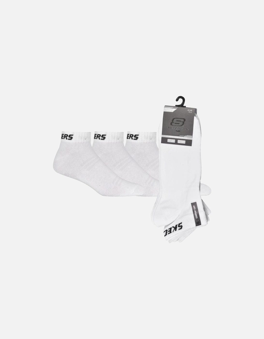 3-Pack Mesh Ventilation Trainer Socks, White, 6 of 5