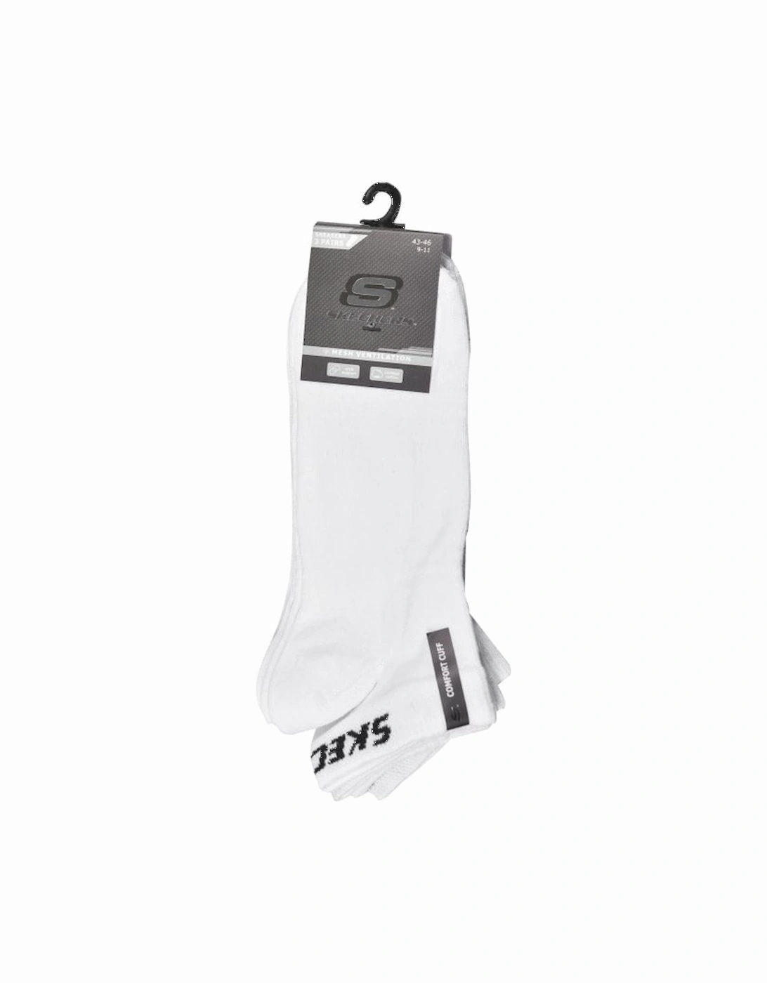 3-Pack Mesh Ventilation Trainer Socks, White