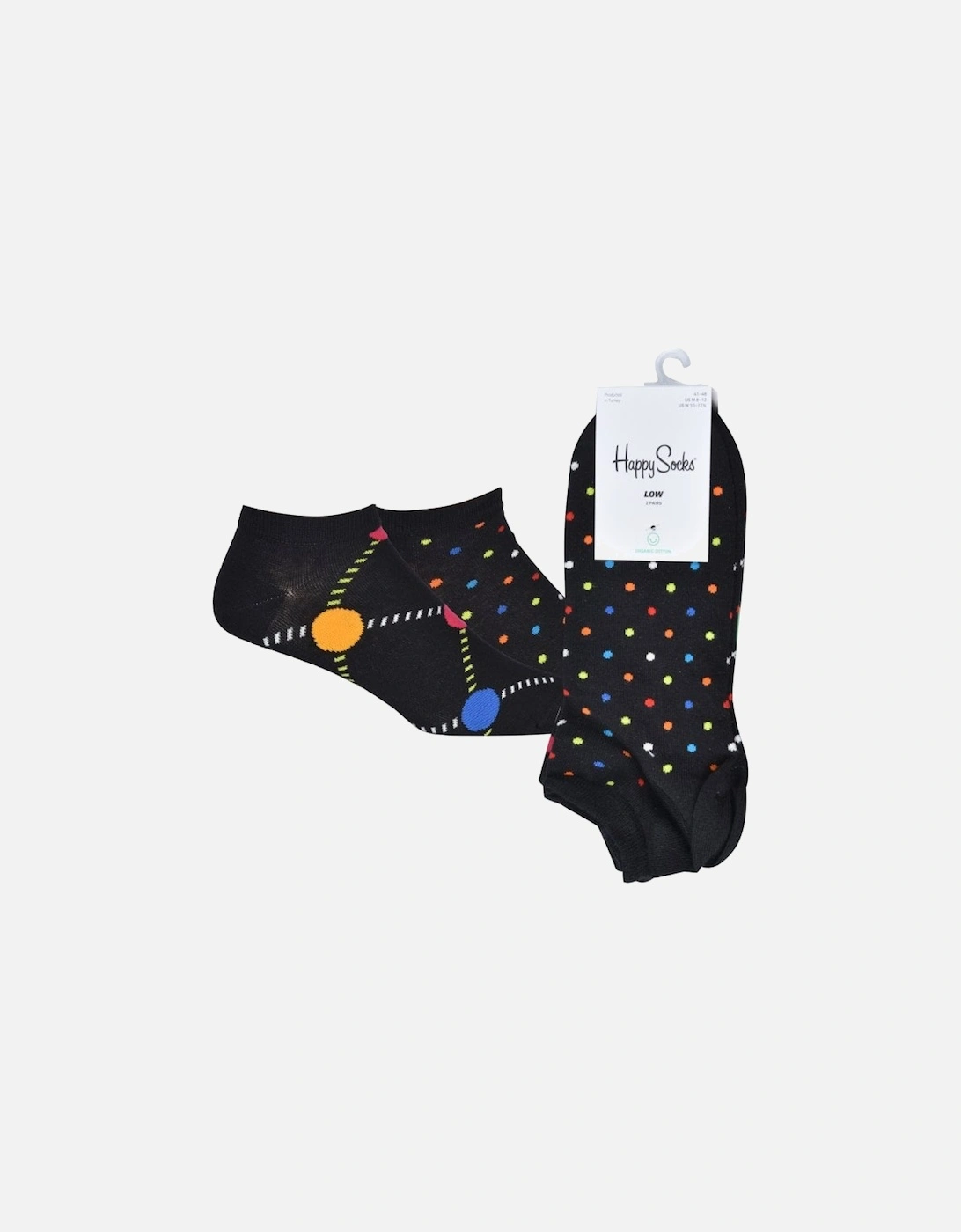 2-Pack Dot Lover Trainer Socks, Black/multi, 6 of 5