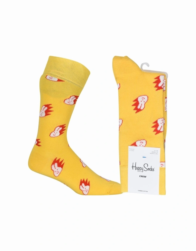 Flaming Bunny Socks, Yellow