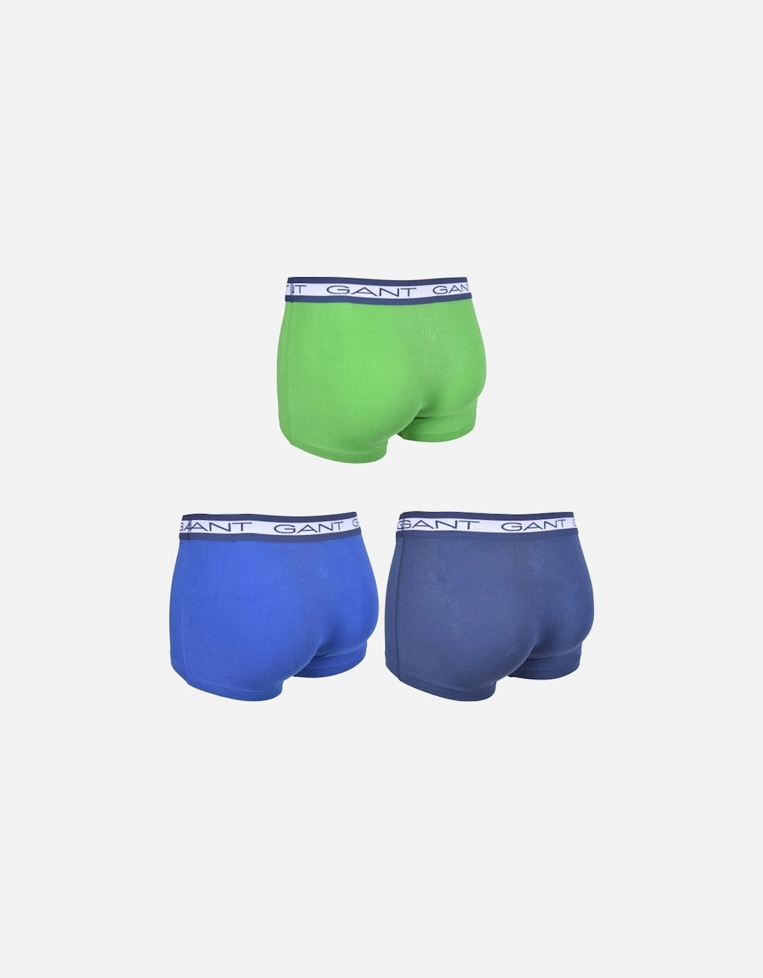 3-Pack Block Stripe Waistband Boxer Trunks, Navy/Green/Blue