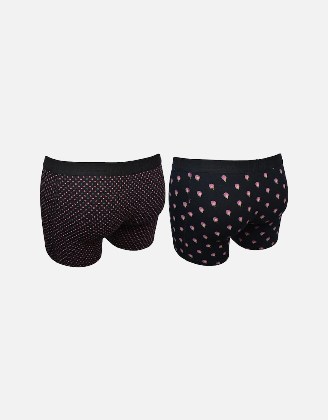 2-Pack Dot and Ditsy Print Boxer Briefs, Black