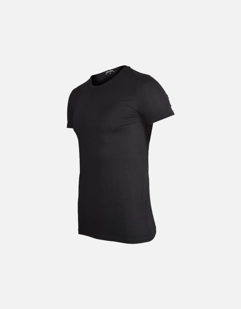 Micromodal Stretch Crew-Neck T-Shirt, Black