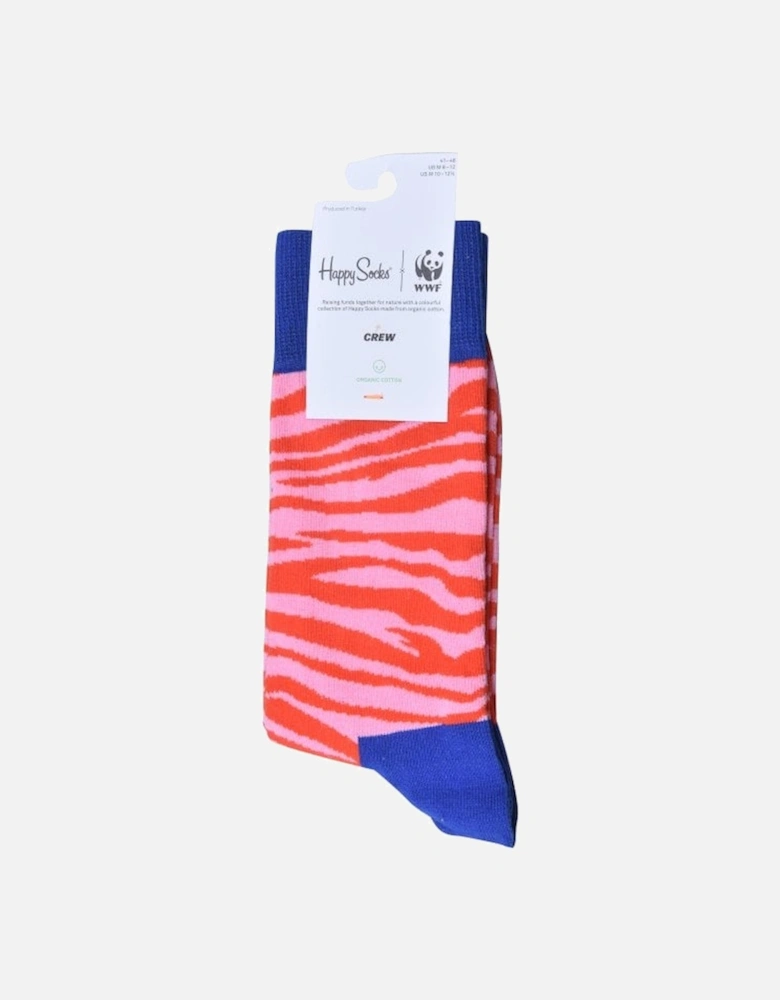 Tigers Roaring Back WWF Socks, Pink/blue