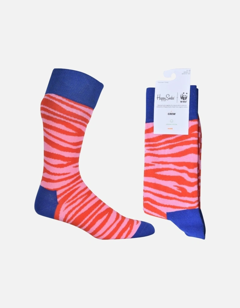 Tigers Roaring Back WWF Socks, Pink/blue