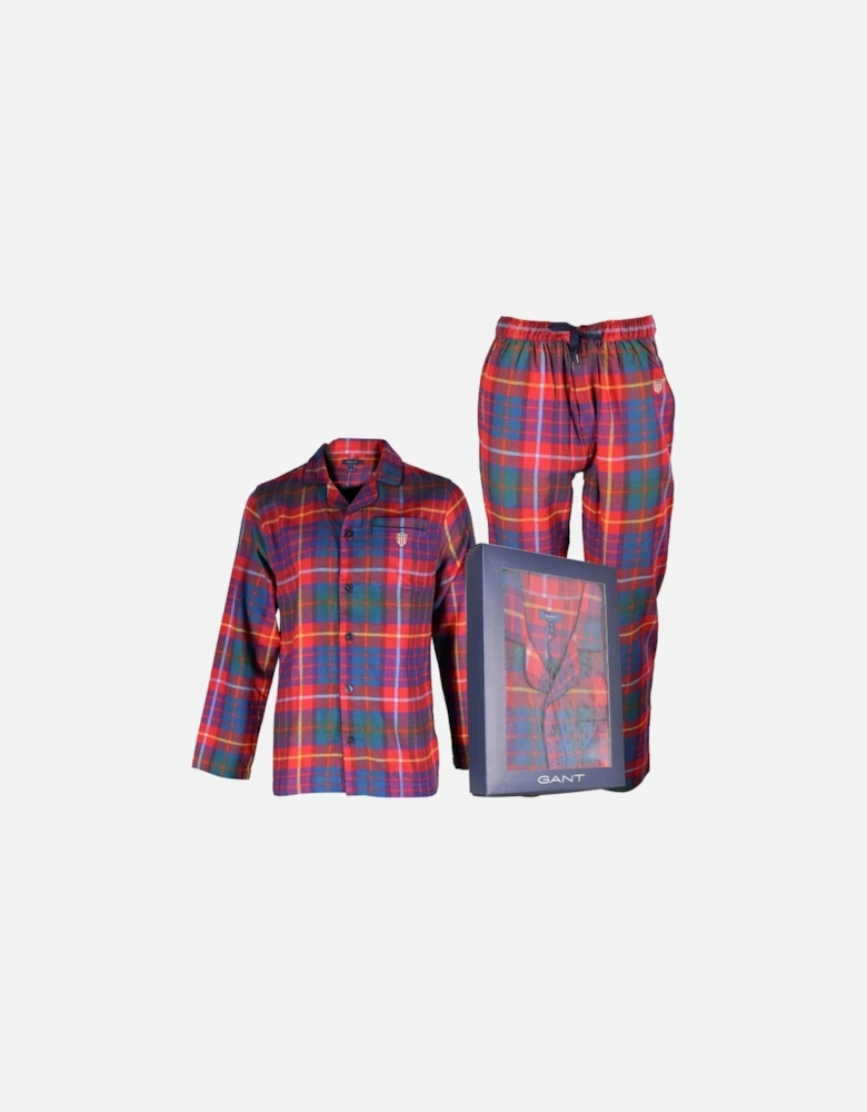 Flannel Tartan Pyjama Gift Set, Ruby Red