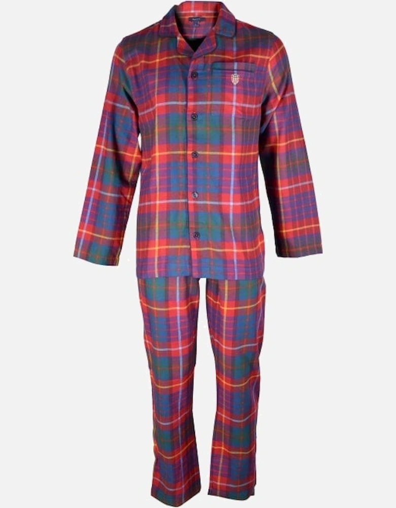 Flannel Tartan Pyjama Gift Set, Ruby Red