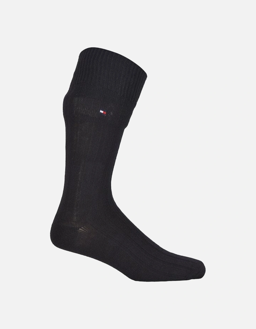 3-Pack Mouline Stripe Ribbed Boots Socks Gift Box, Black Combo