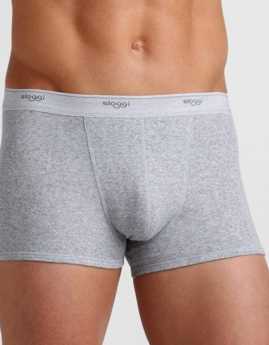 Basic Short Boxer Trunk, Grey Heather Melange