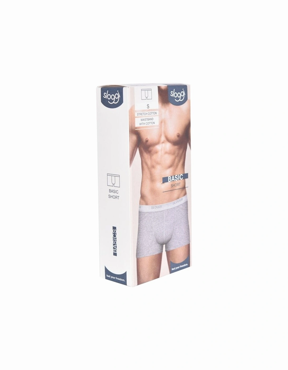 Basic Short Boxer Trunk, Grey Heather Melange