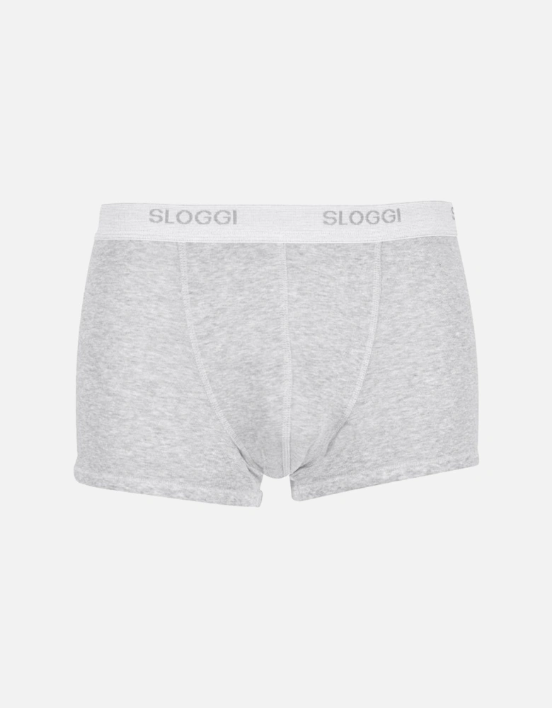 Basic Short Boxer Trunk, Grey Heather Melange