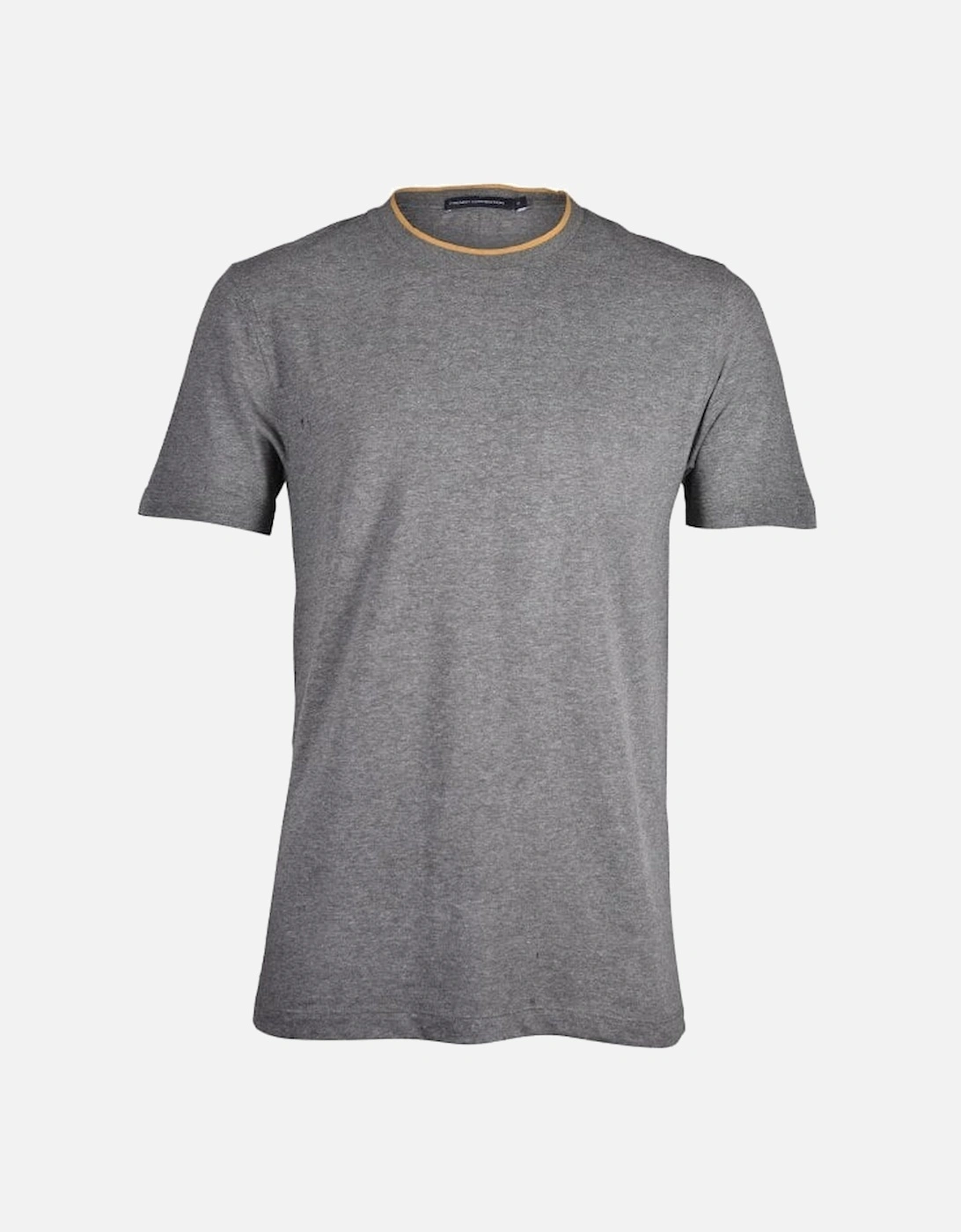 Tipped Crew-Neck T-Shirt, Mid Grey Melange, 4 of 3
