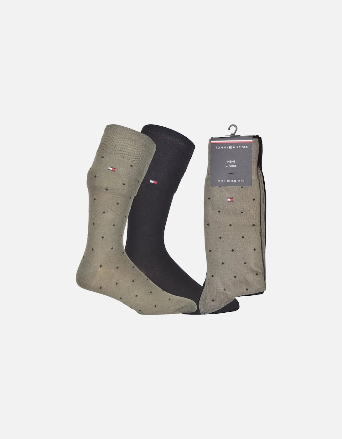 2-Pack Dots Pattern Socks, Black/Khaki, 6 of 5