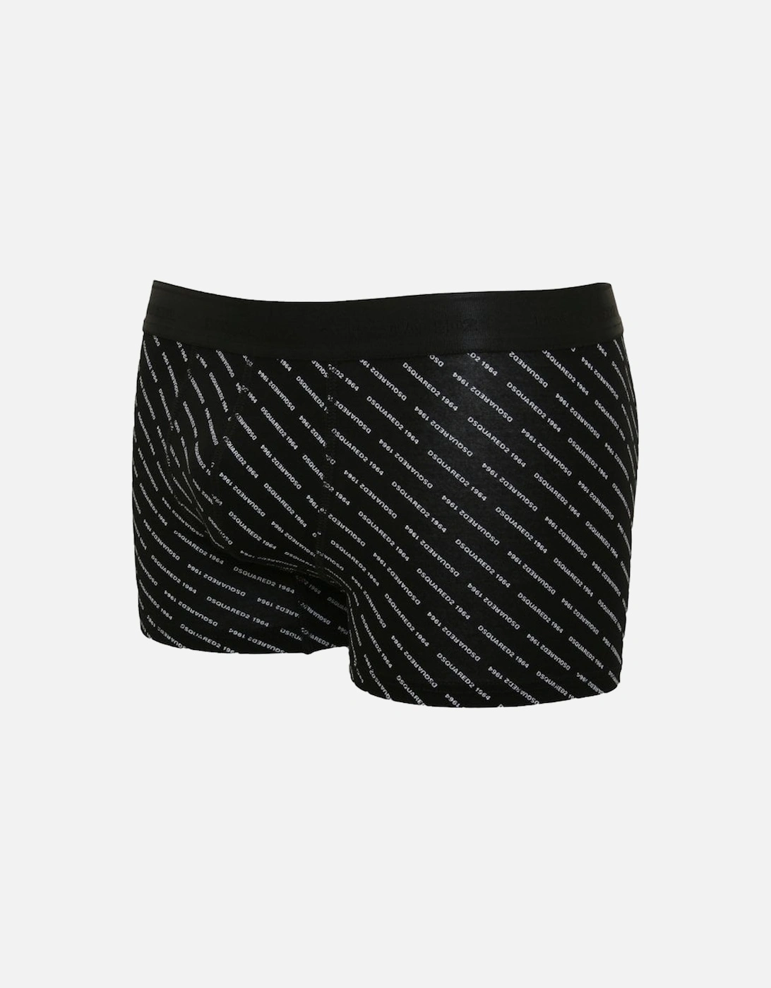 Repeat Logo Print Boxer Trunk, Black