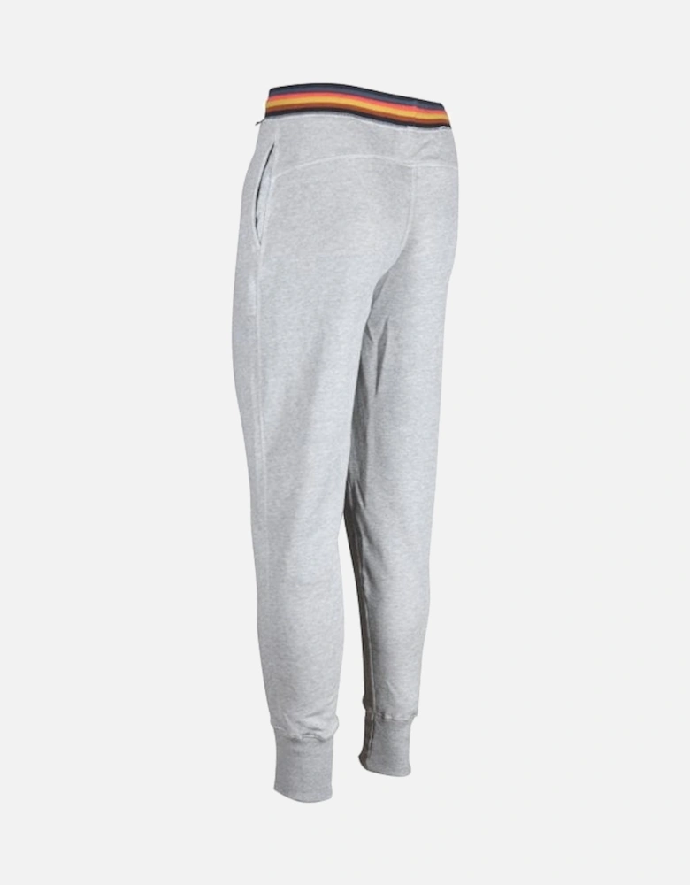 Fleece-Lined Artist Stripe Jogging Bottoms, Grey Melange