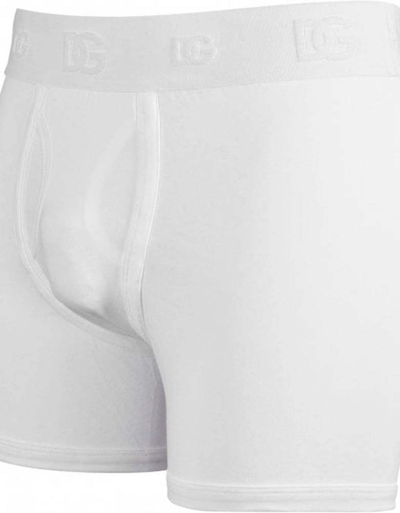 Tonal Logo Embroidery Boxer Brief, White