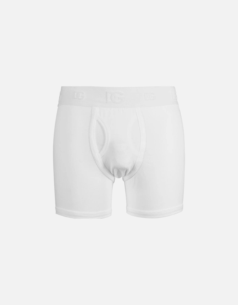 Tonal Logo Embroidery Boxer Brief, White