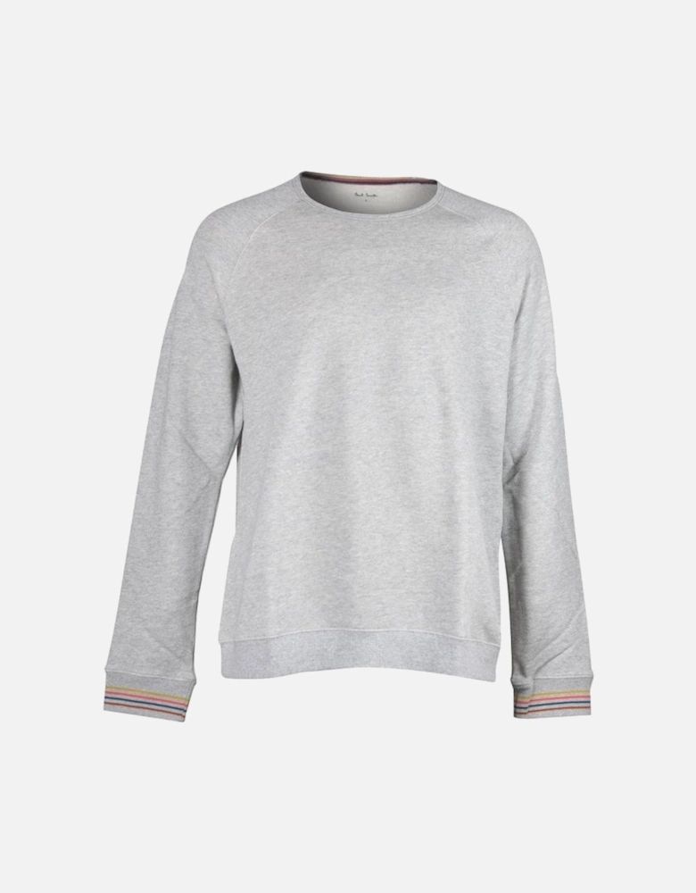 Fleece-Lined New Artist Stripe Sweatshirt, Grey Melange