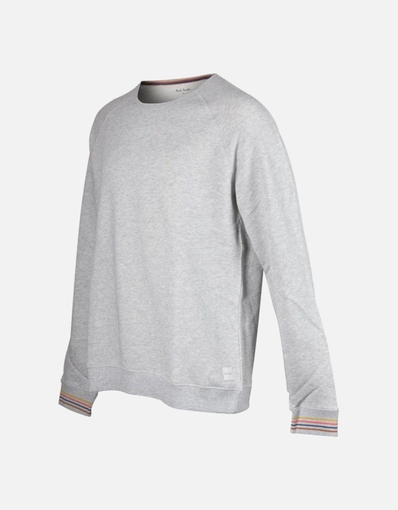 Fleece-Lined New Artist Stripe Sweatshirt, Grey Melange