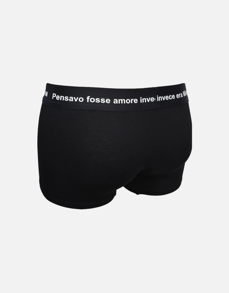 Milan Love Quote Boxer Trunk, Black