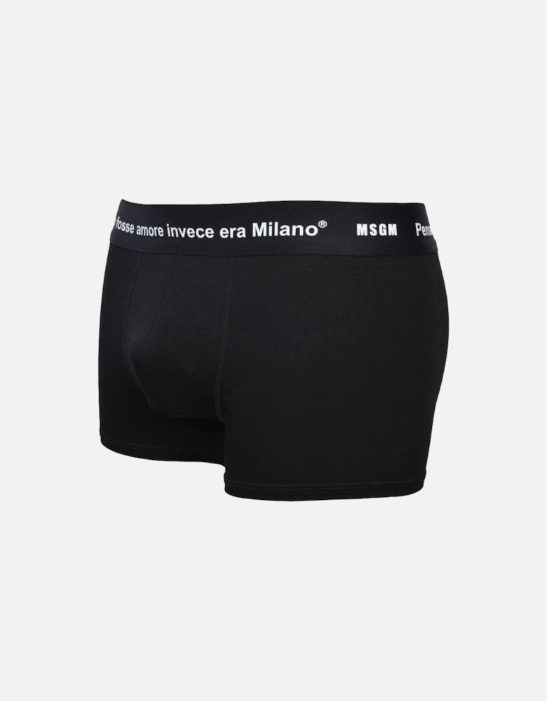 Milan Love Quote Boxer Trunk, Black