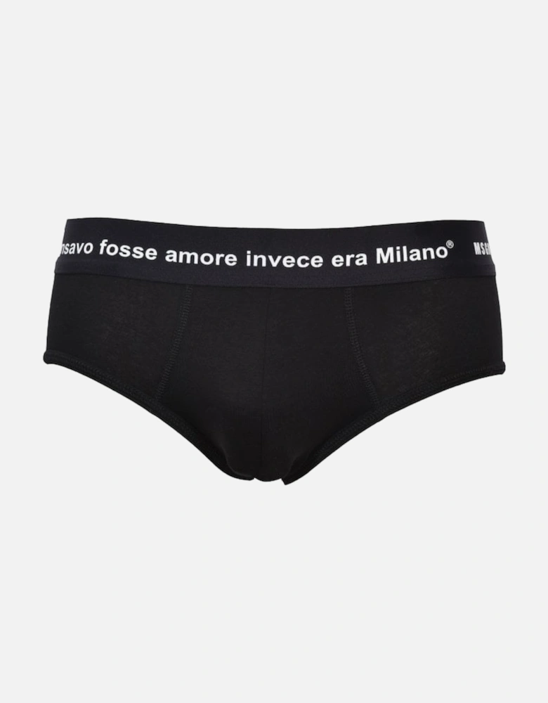 Milan Love Quote Brief, Black