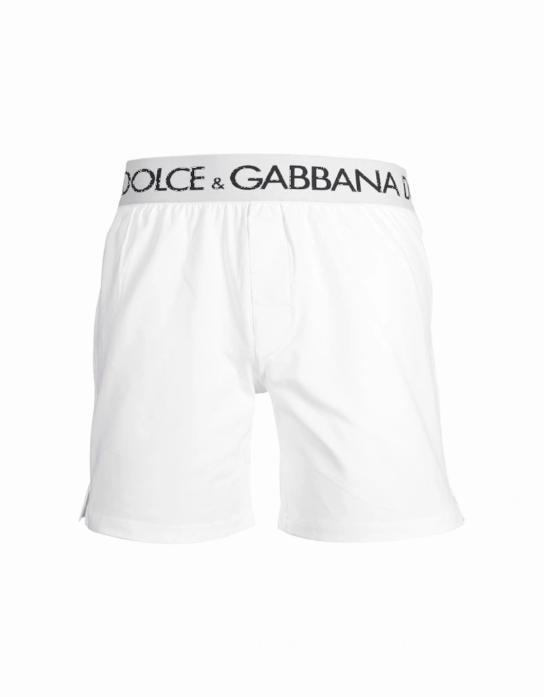 Retro Logo Lounge Shorts, White