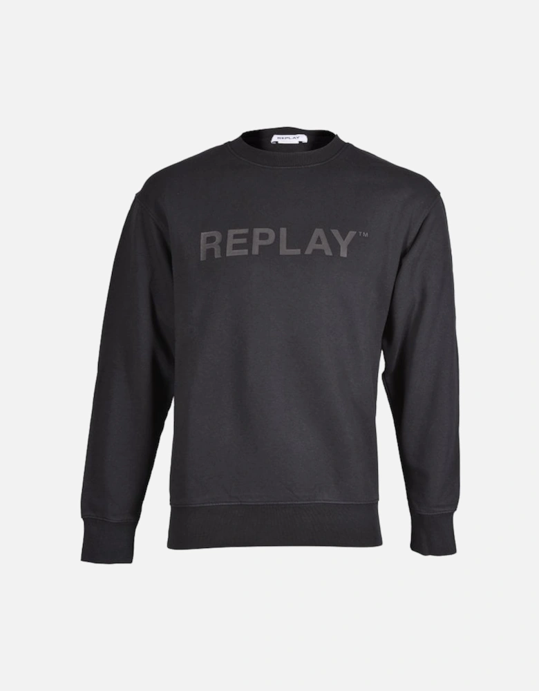 Tonal Logo Print Sweatshirt, Black