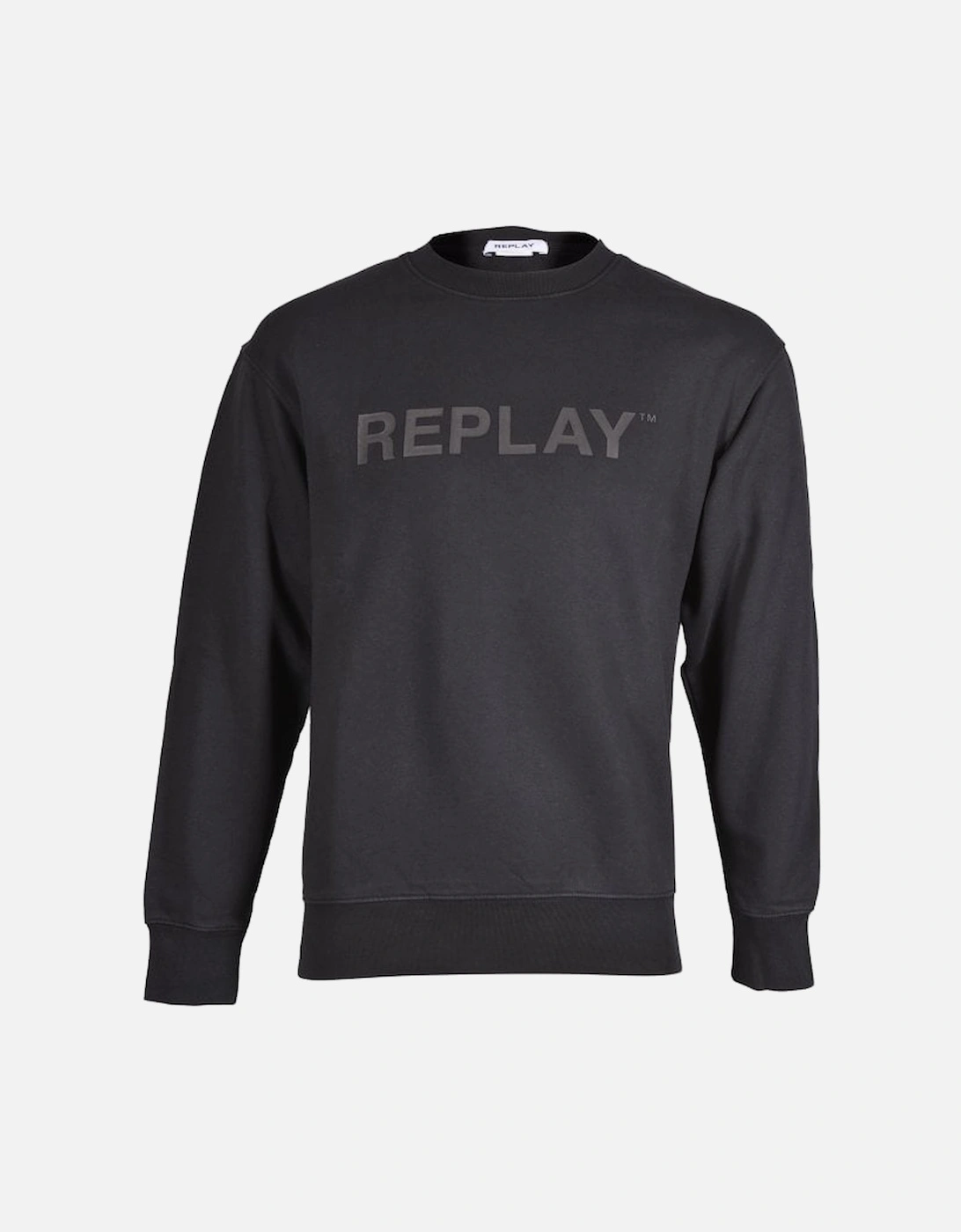 Tonal Logo Print Sweatshirt, Black, 5 of 4