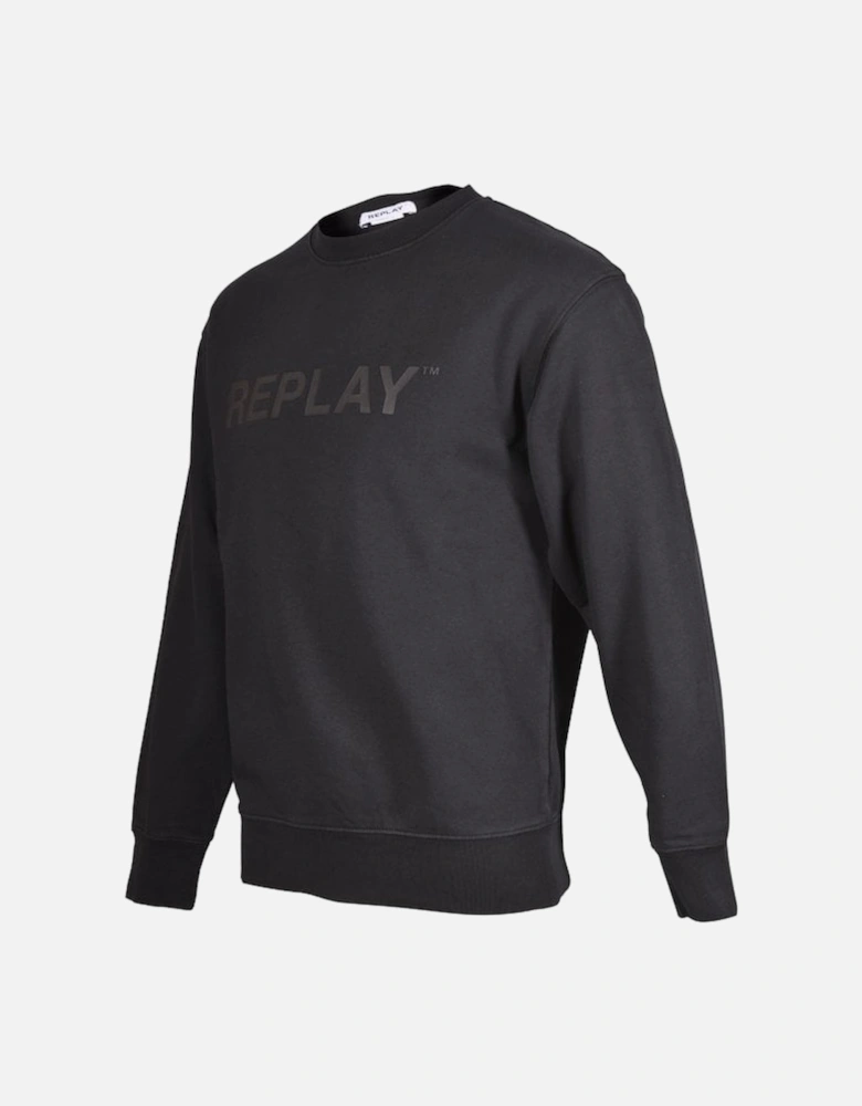 Tonal Logo Print Sweatshirt, Black