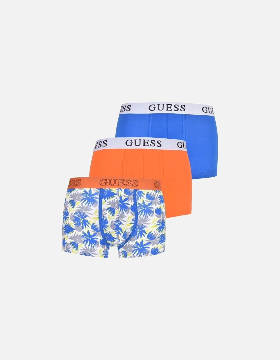 3-Pack Botanical Print Boxer Trunks, Blue/Orange/Multi, 8 of 7