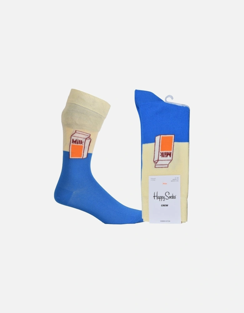 Milk Socks, Blue/white