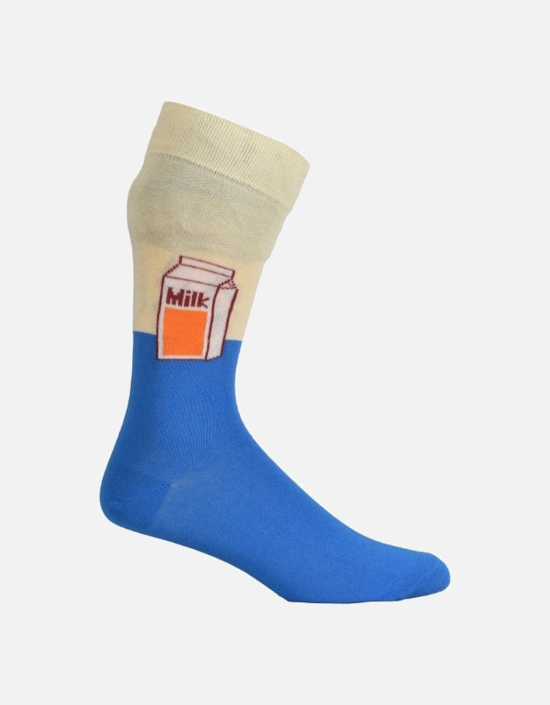 Milk Socks, Blue/white
