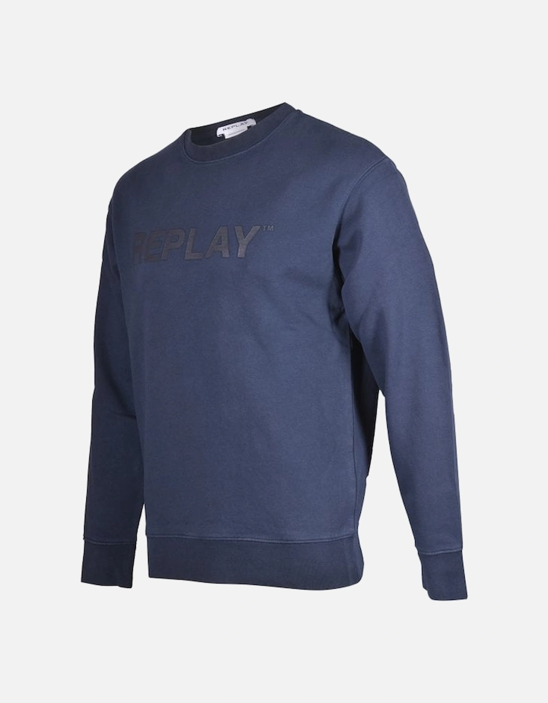 Tonal Logo Print Sweatshirt, Navy